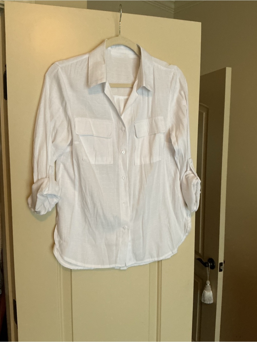 Classic White Button-Front Women's Shirt